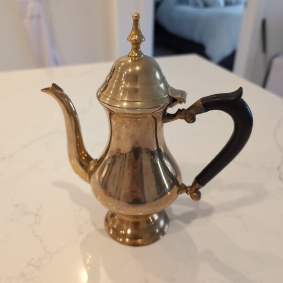 Vintage Solid Brass India Handmade Bohemian Asian Gypsy Dispenser Teapot - Picture 2 of 6